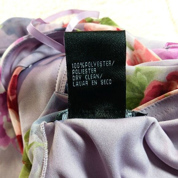 Vintage S.L Fashions Floral V-Neck Midi Dress Whimsy Flowy Femine Womans 10P.... - Picture 11 of 11